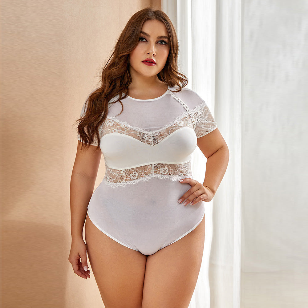Fat woman Plus Big Sexy One-piece Underwear